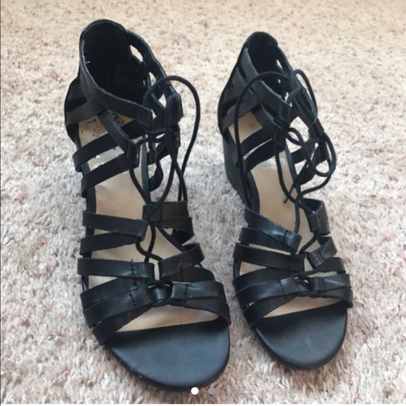 Gladiator lace up sandals with a wedge heel - Picture 1 of 2